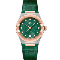 星座<span class="nowrap">系列</span> 29毫米, 精钢-Sedna™ 18k金表壳 搭配 皮表带 - 13123292099001