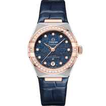 星座<span class="nowrap">系列</span> 29毫米, 精钢-Sedna™ 18k金表壳 搭配 皮表带 - 13128292099003