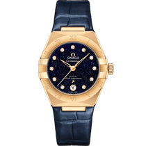 星座<span class="nowrap">系列</span> 29毫米, 黄色18 k金表壳 搭配 皮表带 - 13153292053001