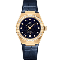 星座<span class="nowrap">系列</span> 29毫米, 黄色18 k金表壳 搭配 皮表带 - 13158292053001