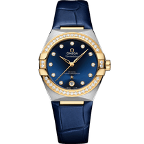 星座<span class="nowrap">系列</span> 36毫米, 精钢-黄色18 k金表壳 搭配 皮表带 - 13128362053001