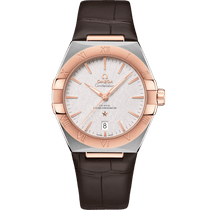 星座<span class="nowrap">系列</span> 39毫米, 精钢-Sedna™ 18k金表壳 搭配 皮表带 - 13123392002001