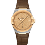 星座<span class="nowrap">系列</span> 39毫米, 精钢-黄色18 k金表壳 搭配 皮表带 - 13123392008001