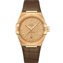 星座<span class="nowrap">系列</span> 39毫米, 黄色18 k金表壳 搭配 皮表带 - 13153392008001