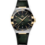 星座<span class="nowrap">系列</span> 41毫米, 精钢-黄色18 k金表壳 搭配 皮表带 - 13123412110001