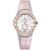 星座<span class="nowrap">系列</span> 34毫米, 精钢-Sedna™ 18k金表壳 搭配 皮表带 - 13128342055001