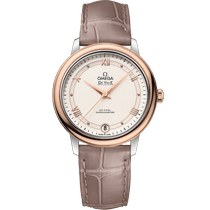 碟飞<span class="nowrap">系列</span> 32.7毫米, 精钢-红金表壳 搭配 皮表带 - 42423332009001