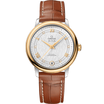 碟飞<span class="nowrap">系列</span> 32.7毫米, 精钢-黄色18 k金表壳 搭配 皮表带 - 42423332052001