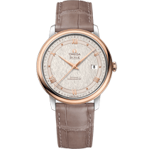 碟飞<span class="nowrap">系列</span> 39.5毫米, 精钢-红金表壳 搭配 皮表带 - 42423402002003