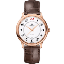 碟飞<span class="nowrap">系列</span> 39.5毫米, 红色k金表壳 搭配 皮表带 - 42453402004004