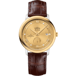 碟飞<span class="nowrap">系列</span> 39.5毫米, 精钢-黄色18 k金表壳 搭配 皮表带 - 42423402158001