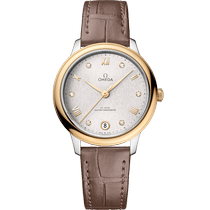 碟飞<span class="nowrap">系列</span> 34毫米, 精钢-黄色18 k金表壳 搭配 皮表带 - 43423342052002