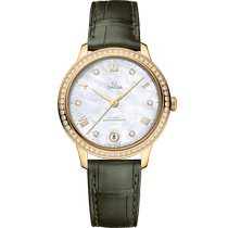 碟飞<span class="nowrap">系列</span> 34毫米, 黄色18 k金表壳 搭配 皮表带 - 43458342055002