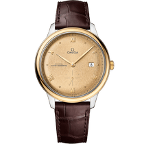 碟飞系列 典雅<span class="nowrap">腕表</span> 41毫米, 精钢-黄色18 k金表壳 搭配 皮表带 - 43423412008001