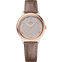 碟飞<span class="nowrap">系列</span> 30毫米, 精钢-Sedna™ 18k金表壳 搭配 皮表带 - 43423306052001