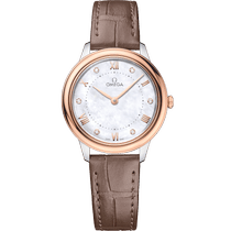 碟飞<span class="nowrap">系列</span> 30毫米, 精钢-Sedna™ 18k金表壳 搭配 皮表带 - 43423306055001