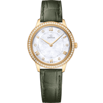 碟飞<span class="nowrap">系列</span> 30毫米, 黄色18 k金表壳 搭配 皮表带 - 43458306055002