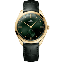 碟飞<span class="nowrap">系列</span> 40毫米, 黄色18 k金表壳 搭配 皮表带 - 43553402110001