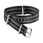 NATO<span class="nowrap">表带</span> - 尼龙, 黑色和灰色相间的5道条纹 - 031ZSZ002045w