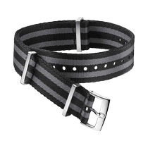 NATO<span class="nowrap">表带</span> - 尼龙, 黑色和灰色相间的5道条纹 - 031ZSZ002045w