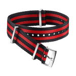 NATO<span class="nowrap">表带</span> - 尼龙, 黑色和红色相间的5道条纹 - 031ZSZ002042w