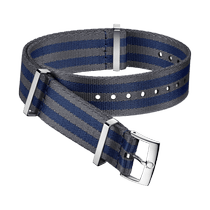 NATO<span class="nowrap">表带</span> - 尼龙, 灰色和蓝色相间的5道条纹 - 031CWZ007884w