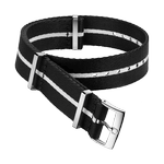 NATO<span class="nowrap">表带</span> - 尼龙, 黑色和白色 - 031CWZ010698w