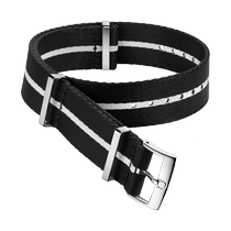 NATO<span class="nowrap">表带</span> - 尼龙, 黑色和白色 - 031CWZ010698w