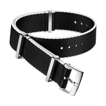 NATO<span class="nowrap">表带</span> - 尼龙, 黑色和白色 - 031CWZ010710w