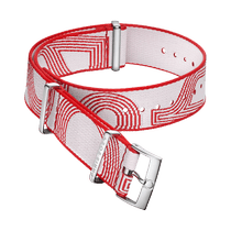 NATO<span class="nowrap">表带</span> - 尼龙, 红色和白色 - 031Z019128W