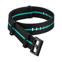 NATO<span class="nowrap">表带</span> - 尼龙, 绿松石色和黑色 - 031Z019989W