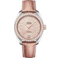 海马系列 AQUA TERRA 150米<span class="nowrap">腕表</span> 34毫米, 精钢-Sedna™ 18k金表壳 搭配 皮表带 - 22028342059001