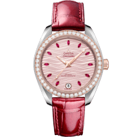 海马系列 AQUA TERRA 150米<span class="nowrap">腕表</span> 34毫米, 精钢-Sedna™ 18k金表壳 搭配 皮表带 - 22028342060001