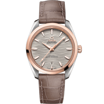 海马<span class="nowrap">系列</span> 38毫米, 精钢-Sedna™ 18k金表壳 搭配 皮表带 - 22023382006001