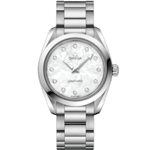 海马系列 AQUA TERRA 150米<span class="nowrap">腕表</span> 28毫米, 精钢表壳 搭配 精钢表链 - 22010286055001