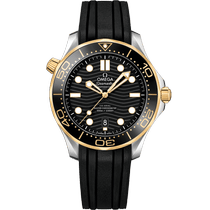 海马<span class="nowrap">系列</span> 42毫米, 精钢-黄色18 k金表壳 搭配 橡胶表带 - 21022422001001