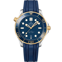 海马<span class="nowrap">系列</span> 42毫米, 精钢-黄色18 k金表壳 搭配 橡胶表带 - 21022422003001