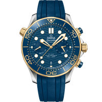 海马系列 300米潜<span class="nowrap">水表</span> 44毫米, 精钢-黄色18 k金表壳 搭配 橡胶表带 - 21022445103001