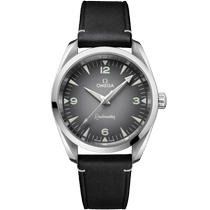 海马系列 欧米茄铁霸<span class="nowrap">腕表</span> 38毫米, 精钢表壳 搭配 皮表带 - 23512382006001