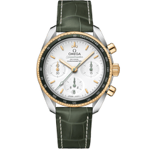 超霸<span class="nowrap">系列</span> 38毫米, 精钢-黄色18 k金表壳 搭配 皮表带 - 32423385002001