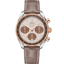 超霸<span class="nowrap">系列</span> 38毫米, 精钢-Sedna™ 18k金表壳 搭配 皮表带 - 32423385002002