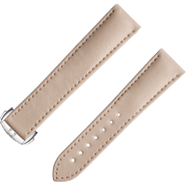 两件式<span class="nowrap">表带</span> - 米色素革表带，搭配折叠表扣 - 032Z017131W