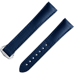 两件式<span class="nowrap">表带</span> - 蓝色素革表带，搭配折叠表扣 - 032Z017134W