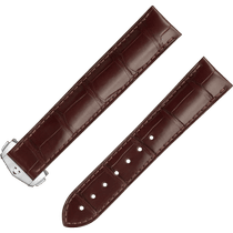 两件式<span class="nowrap">表带</span> - 棕色鳄鱼皮表带，搭配折叠表扣 - 98000115W