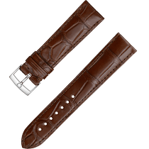 两件式<span class="nowrap">表带</span> - 棕色鳄鱼皮表带，搭配针扣 - 032CUZ010217W