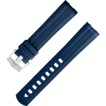 两件式<span class="nowrap">表带</span> - 蓝色橡胶表带，搭配针扣，适用于海马系列300米潜水表 - 032CVZ010127W