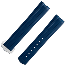 两件式<span class="nowrap">表带</span> - 蓝色橡胶表带，搭配折叠表扣，适用于海马系列300米潜水表 - 032CVZ015753W