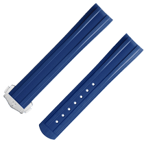 两件式<span class="nowrap">表带</span> - 蓝色橡胶表带，搭配折叠表扣，适用于海马系列300米潜水表 - 032Z019019W