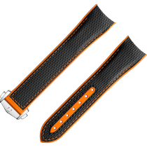 两件式<span class="nowrap">表带</span> - 黑色橡胶表带，搭配折叠表扣，适用于海马系列海洋宇宙600米腕表 - 032CVZ005087W