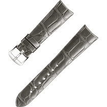 两件式<span class="nowrap">表带</span> - 亮面灰色鳄鱼皮表带，搭配针扣 - 032CUZ013036W